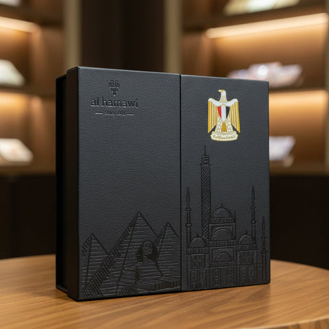 Fancy Square Magnetic Leather Box (Country Theme)