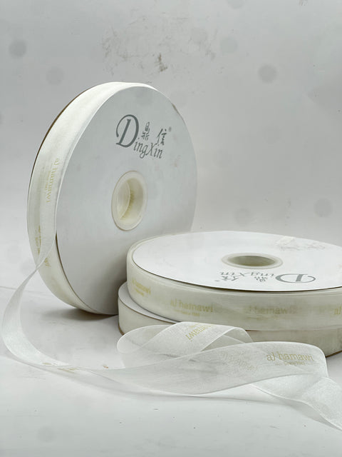 Logo Printed- Organza Saitn Ribbon - Middle Width