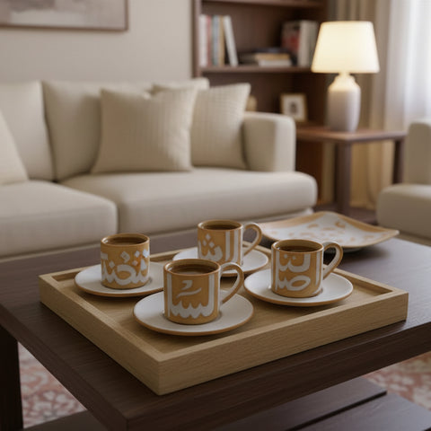 Turkish Coffee Cup Set “Arabic ornaments”