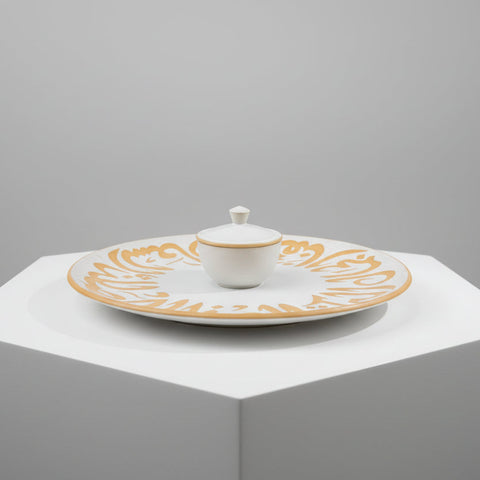 Serving Platter with dip bowls “Arabic ornaments”