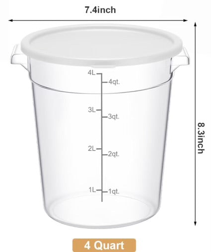 Bucket for boba (4 L) with lids