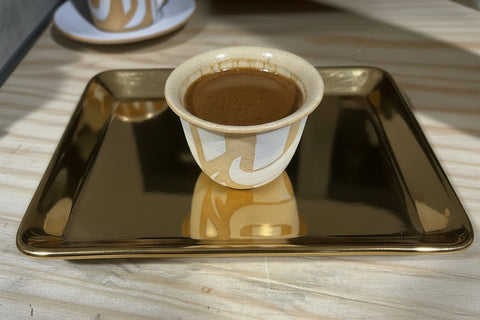 Arabian Coffee Cup Set & Holder “Arabic ornaments”