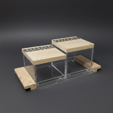Square Wooden serving plate with Tray (5Pcs)