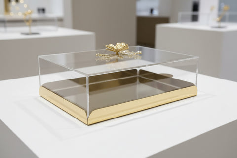Plexi Serving Plates with Golden Tray “Butterfly Design”