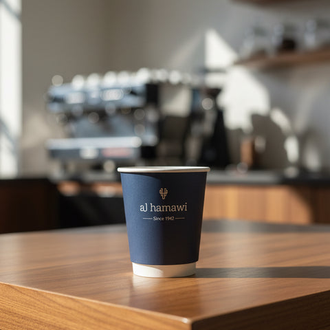 Hamawi- blue Hot Cups 8oz Duple (Turkish Coffee Cups) (Per Roll)