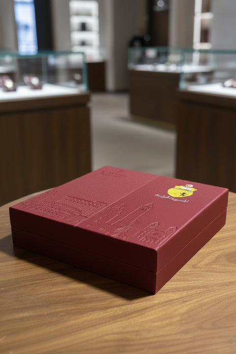 Fancy Square Magnetic Leather Box (Country Theme)