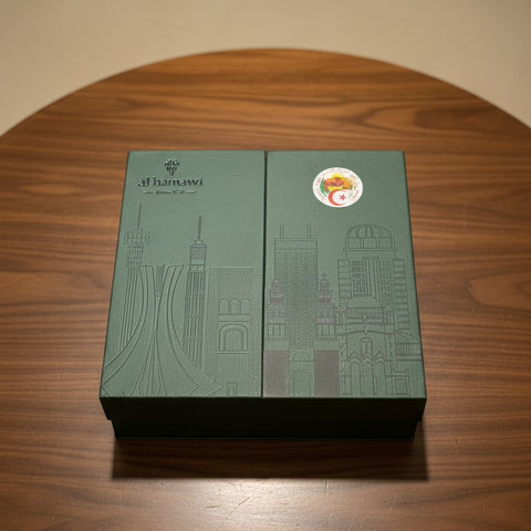 Fancy Square Magnetic Leather Box (Country Theme)