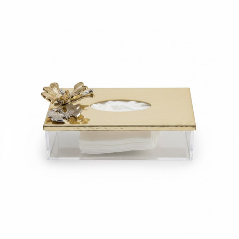 Plexi Napkin Holder with Golden Lids “Butterfly Design”