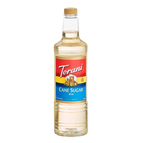 Torani Cane Sugar Sweetener Syrup Plastic Bottle 1 Liter - 6/Case