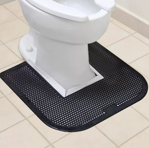 Toilet Floor Mats - Black (Case of 6)