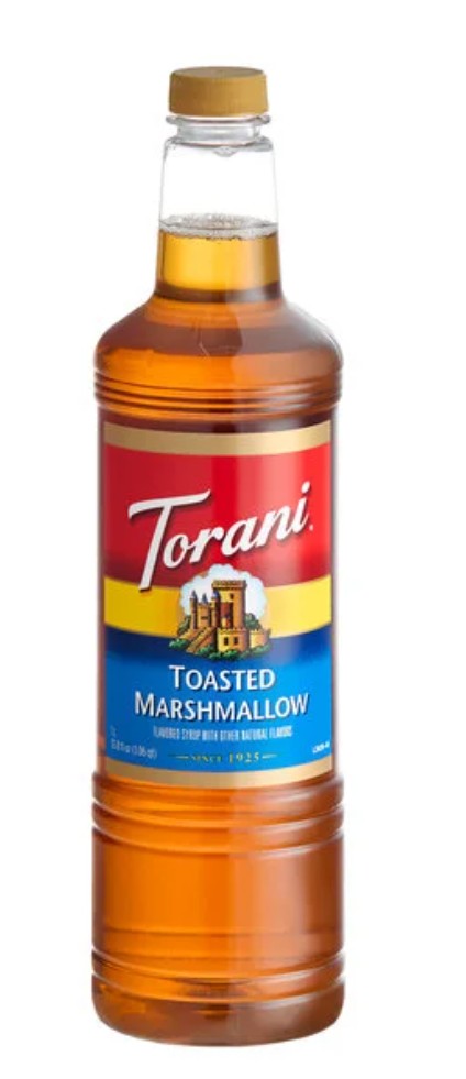 Torani Toasted Marshmallow Flavoring Syrup Plastic Bottle 1 Liter - 6/Case