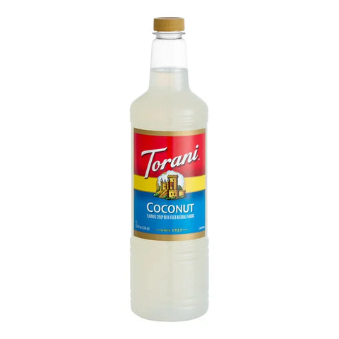 Torani Coconut Syrup Plastic Bottle 1 Liter - 6/Case