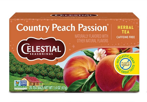 Celestial Seasonings Country Peach Passion Herbal Tea, Caffeine Free, 20 Tea Bags Box (Pack of 6)
